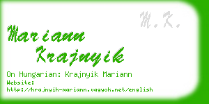 mariann krajnyik business card